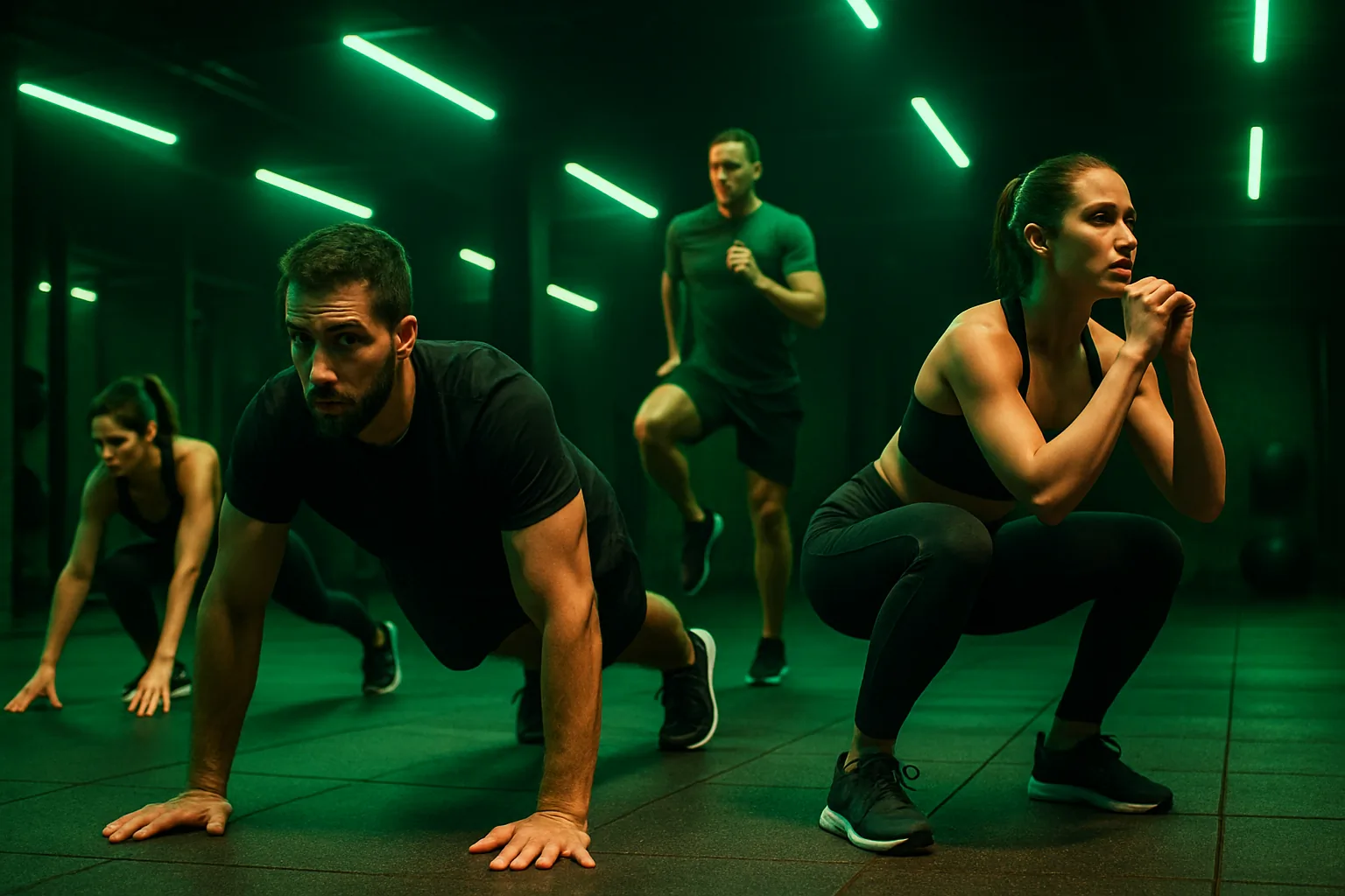 Cours de sport en groupe