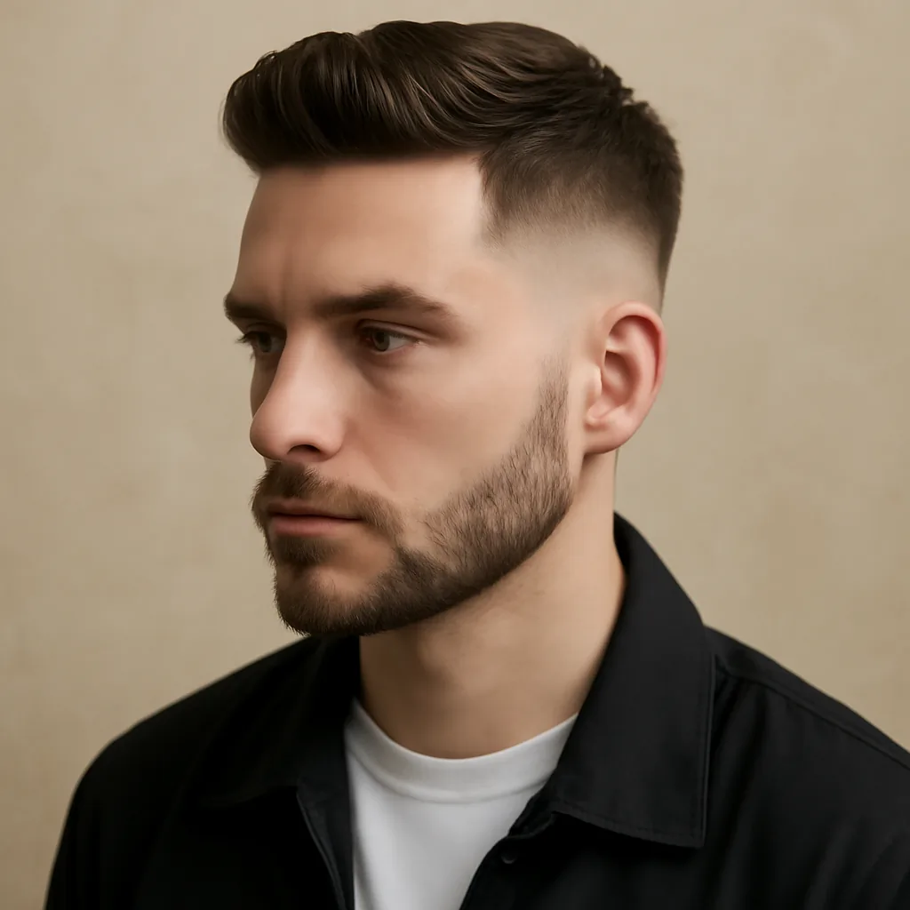 Coupe homme dégradé soigné – style barber chic