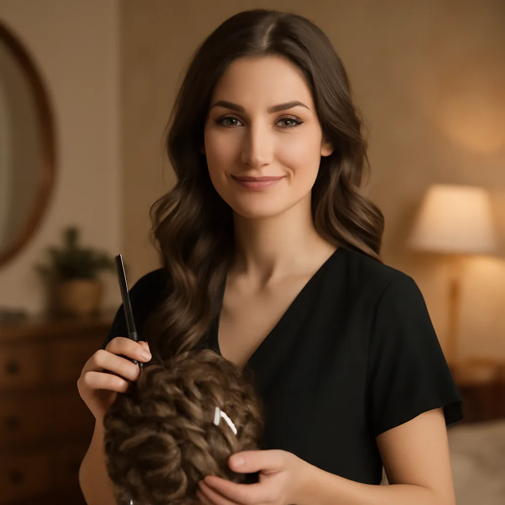 Portrait d’une coiffeuse spécialisée en coiffures de mariage